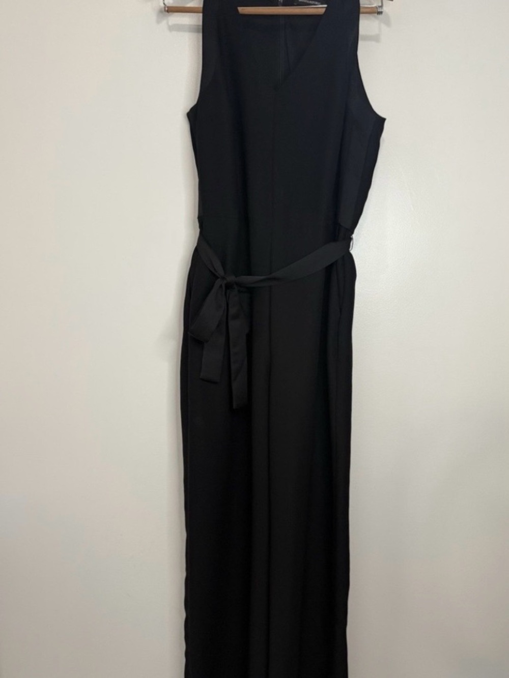 Banana Republic Black Sleeveless V-Neck Belted Jumpsuit